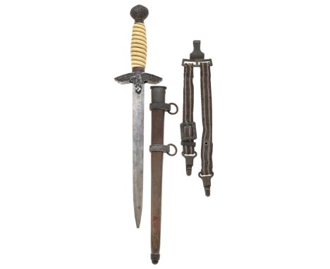 German Third Reich Luftwaffe 2nd pattern Officer dagger with straps by Roberet Klass, Solingen.  Good example, circa 1937-45,