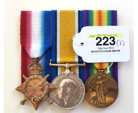 WW1 Machine Gun Corps Officer Group of Three Medals.  Awarded to Lieutenant Gordon Victor King, who had served in the ranks o