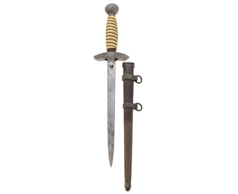 German Third Reich Luftwaffe 2nd pattern Officer dagger.  A good example, circa 1937-45, with spiral cream ivorine grip and t