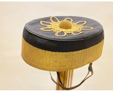 Royal Artillery Victorian Officer Pill Box Cap  A good example of dark blue Melton cloth with wide band of gold lace of regim