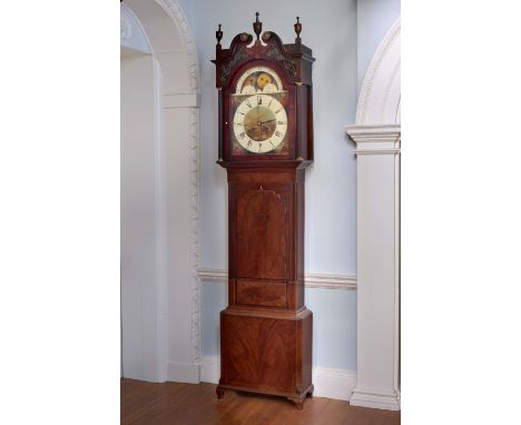 Georgian Cavalry Battle Scene Long Case Clock by Alker of Wigan. This clock is attributed to John Alker of Wigan (1790-1820).
