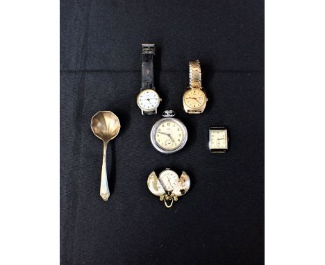 VINTAGE WRISTWATCHES BY INGERSOLL, TIMEX, AND ORIS a Smiths 'Empire' pocket watch, an Estyma globe pocket watch, and a plated