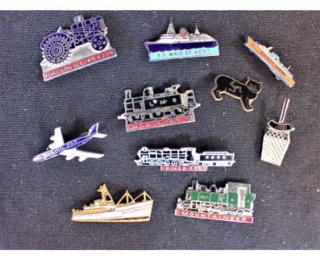 A SMALL COLLECTION OF ENAMEL BADGES, SOME RAILWAY INTEREST and others