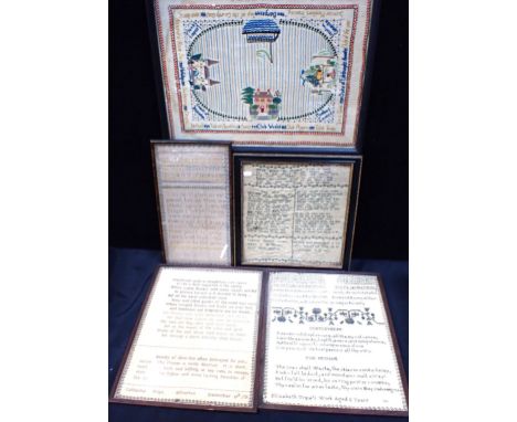 A GEORGE III SAMPLER BY CATHERINE EASTON 'Work'd at M. Dando's School North Petherton...1806' (a/f), three samplers by Cather