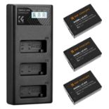 RRP £34.35 K&F Concept 3-pack LP-E17 Battery and 3-slot LCD Charger