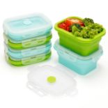 RRP £20.77 Kurtzy 6 Pack of Collapsible Silicone Food Storage Containers with Lids