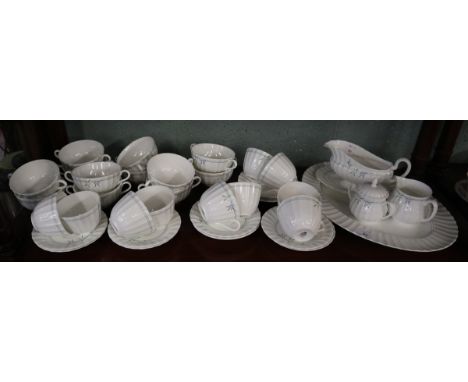 Collection of Royal Worcester Green Bamboo pattern china 