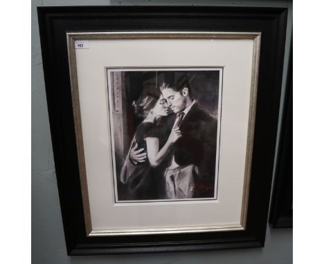 Fabian Perez Ltd edition print 5/95 - The train station V - Approx image size: 30cm x 40cm 