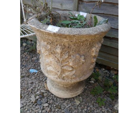Stone pedestal planter 