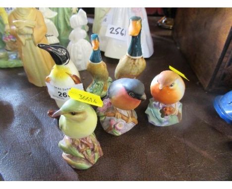 Three Worcester birds and three Beswick birds