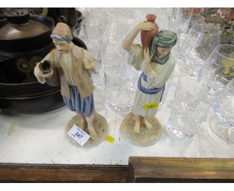 Two Royal Worcester Hadley collection models, Eastern Water carriers&nbsp;