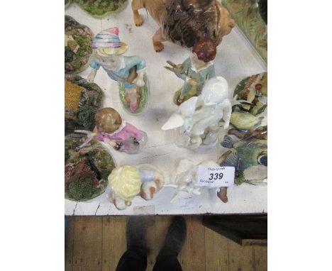 A collection of Worcester figures, various damage