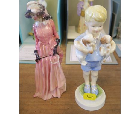 Royal Doulton figure, Maureen, together with a Royal Worcester figure Monday's Child