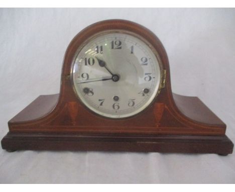 A DRGM inlaid Westminster chime mantle clock