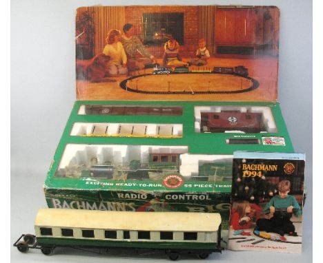 Bachmann 'G' scale - "Big Hauler" radio control train set with Sante Fe 4-6-0 locomotive, track and additional scratch built 