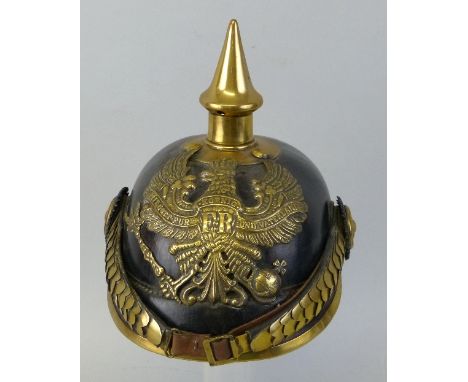 A copy of a WWI Prussian NCO pickelhaube helmet