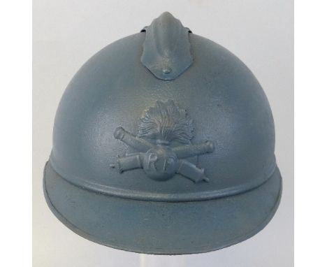 A WWI French Adrian artillery helmet (no liner) 28cm long