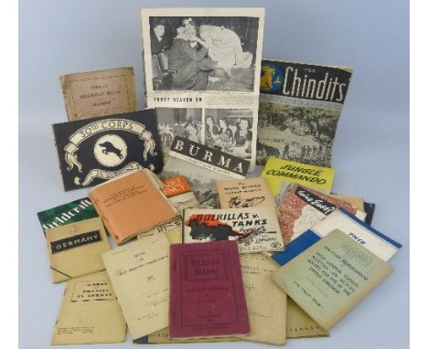 A quantity of WW2 paper ephemera including 30 Corps in Germany booklet, Home Guard Pocket Manual, Army Cadet Proficiency, Map