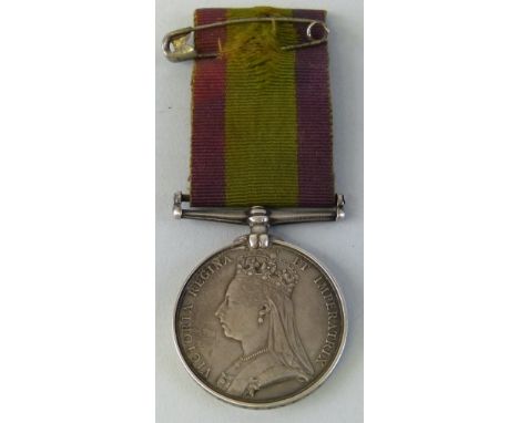 A Victoria Afghanistan medal awarded to 3714 Ag. Bombr. R. Stevens 10/11th Bde. R. A. 