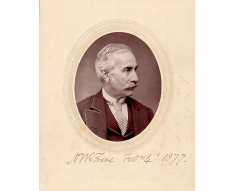 Sir Henry Bartle Edward Frere signed 9x8 photo the oval image depicting Frere in a semi profile head and shoulders pose signe