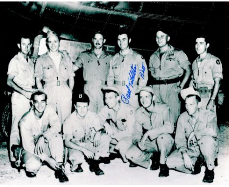 WW2 Paul Tibbets signed Enola Gay Crew 10x8 black and white vintage photo. Paul Warfield Tibbets Jr. (23 February 1915 - 1 No