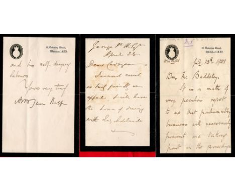 Benjamin Disraeli ALS on 10 Downing Street Headed paper dated 13th July 1901 with his initial D two pages 8vo George Street H