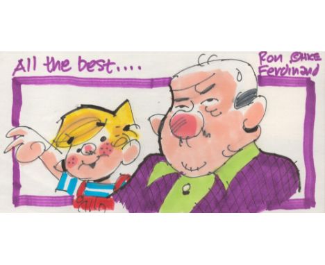 Cartoonist, Ron Ferdinand signed 8x4 Dennis the Menace drawing inscribed All The Best. Ferdinand is an American cartoonist, w
