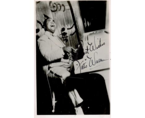 Fats Waller signed 5x4 vintage black and white photo. Thomas Wright Fats Waller (May 21, 1904 - December 15, 1943) was an Ame