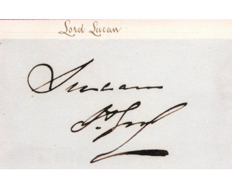 George Bingham, 3rd Earl of Lucan signed 4x3 card. Field Marshal George Charles Bingham, 3rd Earl of Lucan, GCB (16 April 180