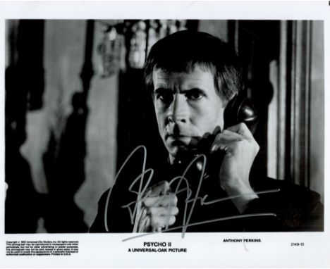 Anthony Perkins signed Pyscho II 10x8 black and white promo photo. Anthony Perkins (April 4, 1932 - September 12, 1992) was a