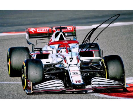 Kimi Raikkonen signed 12x8 colour photo pictured in action in Formula One. Kimi-Matias Räikkönen born 17 October 1979), nickn