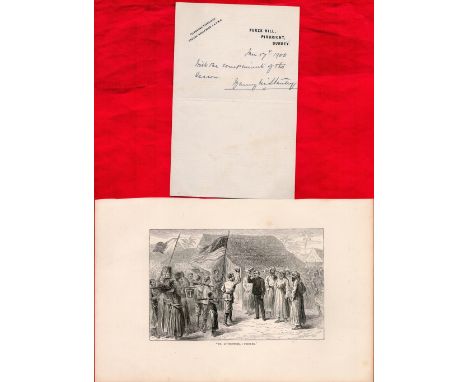 Henry Morton Stanley ALS dated Jan 17th 1900 includes bold black fountain pen signature and several additional words on heade