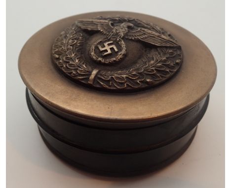 Brass snuff box with eagle & Swastika markings
