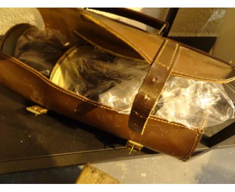 Leather cased set of vintage bowls 