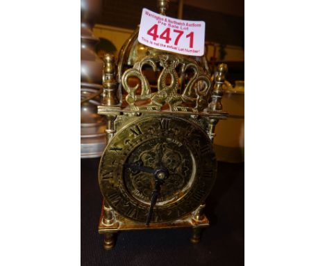 Smiths eight day brass lantern clock