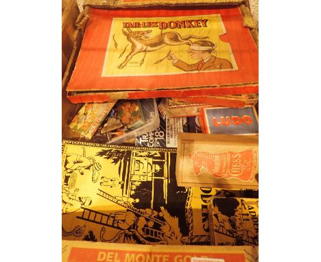 Board games, playing cards, complete Staunton chess set etc