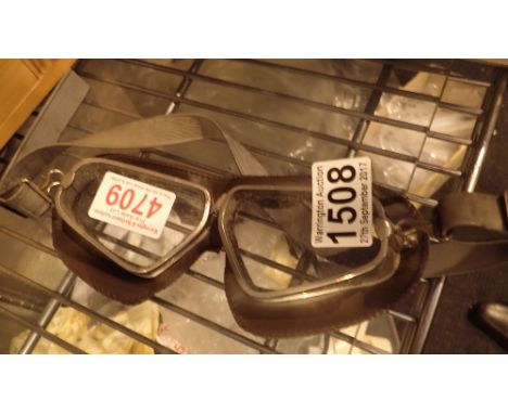 Pair of vintage motorcycle goggles