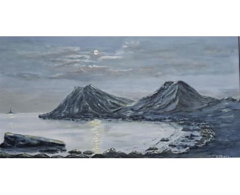 FRAMED OIL PAINTING 'THE LIGHTHOUSE' BY R. POYNTZ