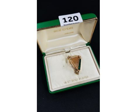 18 CARAT GOLD PLATED IRISH HARP 