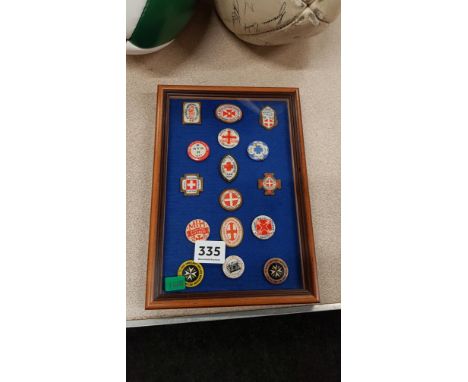 FRAMED VINTAGE NURSING BADGES