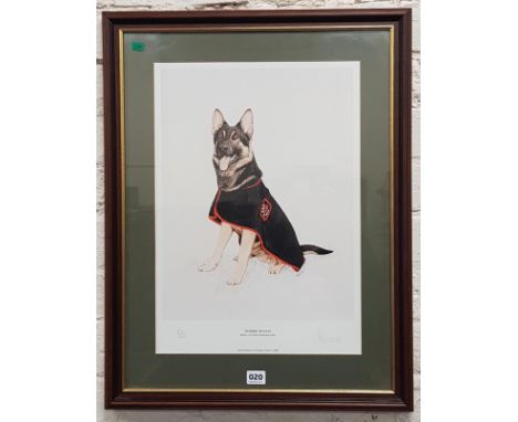 STEPHEN FRANCIS - SIGNED LTD EDITION PRINT OF A ROYAL ULSTER CONSTABULARY POLICE DOG