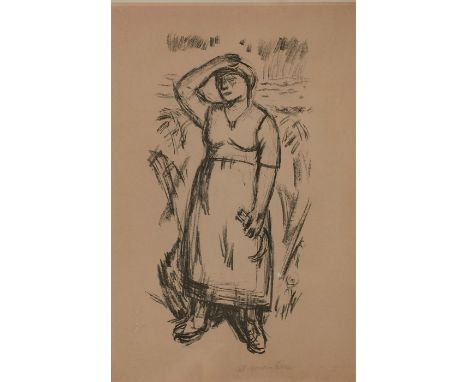 Lithographie Maria Caspar-Filser 1878 Riedlingen - 1968 Brannenburg "Schnitterin" u. re. sign. M. Caspar-Filser 44,4 x 29 cm 