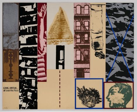 Farblithographie R. B. Kitaj 1932 Chagrin Falls - 2007 Los Angeles "The civic virtue" 1964-70 u. li. sign. Kitaj Exemplar 1/1