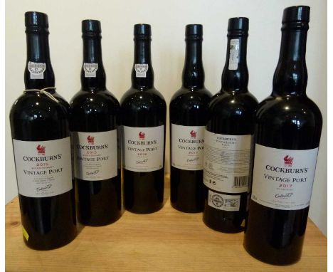 6 Bottles mixed Lot Cockburn’s Vintage Port 6 Bottles mixed Lot Cockburn’s Vintage Port representing 3 consecutive Vintages a