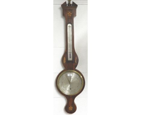 INLAID MAHOGANY BAROMETER BY C FARRELI NORTHAMPTON 