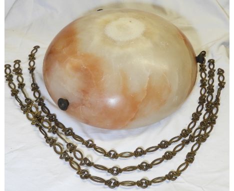 ART DECO ALABASTER CEILING LIGHT SHADE 