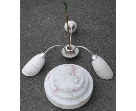 DECO CEILING LIGHT FITTING & A SHADE 