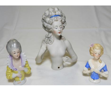 3 CERAMIC PIN BUSTS 
