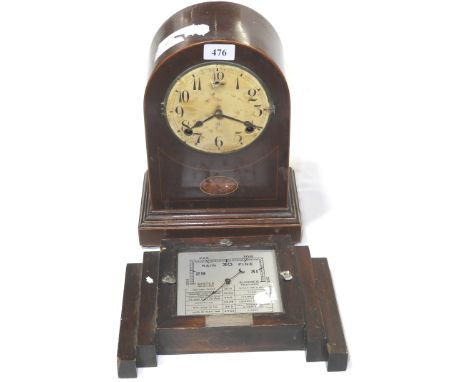 USA MANTEL CLOCK BY WM L GILBERT CLOCK CO & PRESENTATION BAROMETER NO GLASS 