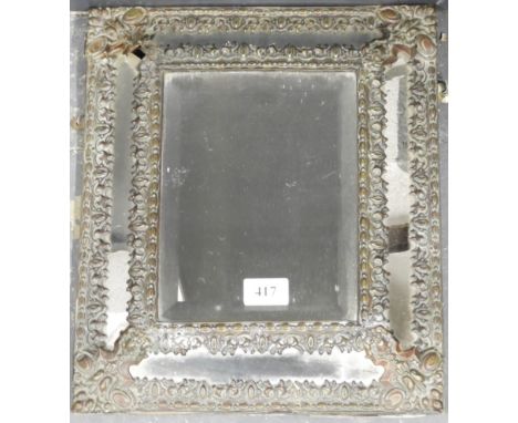 METAL FRAMED MIRROR WITH MIRRORED BORDERS 15' X 12' 